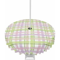 Outdoor Tablecloth with Umbrella Hole and Zipper Buffalo Plaid Round Outdoor Tablecloths 60 Inch Waterproof Outside Table Cloths Patio Table Cloth Cover for Outdoor Tables Picnic Garden Party