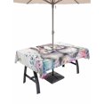 thumbnail image 1 of Outdoor Tablecloth with Umbrella Hole and Zipper, Bunny Easter Rectangle Table Cloth 54x80 Inch Waterproof Tablecloth, Eucalyptus Leaves Spring Floral Eggs Wooden Picnic Table Cover for Patio Camping, 1 of 7