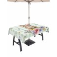 thumbnail image 1 of Outdoor Tablecloth with Umbrella Hole and Zipper, Bunny Easter Rectangle Table Cloth 54x80 Inch Waterproof Tablecloth, Green Plaid Spring Floral Pastoral Picnic Table Cover for Patio Camping, 1 of 7