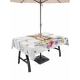 thumbnail image 1 of Outdoor Tablecloth with Umbrella Hole and Zipper, Bunny Easter Rectangle Table Cloth 54x80 Inch Waterproof Tablecloth, Spring Floral Pastoral Wooden Picnic Table Cover for Patio Camping, 1 of 7