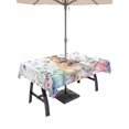 thumbnail image 1 of Outdoor Tablecloth with Umbrella Hole and Zipper, Bunny Easter Rectangle Table Cloth 54x80 Inch Waterproof Tablecloth, Spring Floral Rabbits Eggs Farmhouse Picnic Table Cover for Patio Camping, 1 of 7