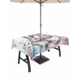 thumbnail image 1 of Outdoor Tablecloth with Umbrella Hole and Zipper, Bunny Easter Rectangle Table Cloth 60x102 Inch Waterproof Tablecloth, Eucalyptus Leaves Spring Floral Eggs Weeping Picnic Table Cover for Patio, 1 of 7