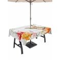 thumbnail image 1 of Outdoor Tablecloth with Umbrella Hole and Zipper, Bunny Easter Rectangle Table Cloth 60x102 Inch Waterproof Tablecloth, Pastoral Spring Floral Wooden Picnic Table Cover for Patio Camping, 1 of 7