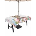 thumbnail image 1 of Outdoor Tablecloth with Umbrella Hole and Zipper, Bunny Easter Rectangle Table Cloth 60x102 Inch Waterproof Tablecloth, Pink Floral Eggs Farmhouse Checkered Picnic Table Cover for Patio Camping, 1 of 7