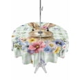 thumbnail image 1 of Outdoor Tablecloth with Umbrella Hole and Zipper, Bunny Easter Round Table Cloth 54 Inch Waterproof Tablecloth, Green Plaid Spring Floral Pastoral Picnic Table Cover for Patio Camping, 1 of 7