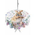 thumbnail image 1 of Outdoor Tablecloth with Umbrella Hole and Zipper, Bunny Easter Round Table Cloth 54 Inch Waterproof Tablecloth, Spring Floral Rabbits Eggs Farmhouse Picnic Table Cover for Patio Camping, 1 of 7