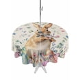 thumbnail image 1 of Outdoor Tablecloth with Umbrella Hole and Zipper, Bunny Easter Round Table Cloth 60 Inch Waterproof Tablecloth, Spring Floral Eggs Rabbits Rustic Picnic Table Cover for Patio Camping, 1 of 7