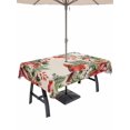 thumbnail image 1 of Outdoor Tablecloth with Umbrella Hole and Zipper, Cardinal Bird Rectangle Table Cloth 60x120 Inch Waterproof Tablecloth, Pine Cones Poinsettia Berry Floral Beige Picnic Table Cover for Patio Camping, 1 of 7