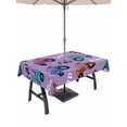 thumbnail image 1 of Outdoor Tablecloth with Umbrella Hole and Zipper, Cartoon Tractor Rectangle Table Cloth 54x80 Inch Waterproof Tablecloth, Cute Beep Car Digger Shovel Truck Light Purple Picnic Table Cover for Patio, 1 of 7
