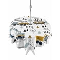 thumbnail image 1 of Outdoor Tablecloth with Umbrella Hole and Zipper, Cartoon Tractor Round Table Cloth 54 Inch Waterproof Tablecloth, Cute Grey Digger Shovel Truck Picnic Table Cover for Patio Camping, 1 of 7