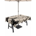 thumbnail image 1 of Outdoor Tablecloth with Umbrella Hole and Zipper, Chinese Rectangle Table Cloth 54x80 Inch Waterproof Tablecloth, Black White Tree Flowers Traditional Ink Painting Picnic Table Cover for Patio, 1 of 7