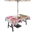 thumbnail image 1 of Outdoor Tablecloth with Umbrella Hole and Zipper, Christmas Cats Rectangle Table Cloth 52x70 Inch Waterproof Tablecloth, XmasTree Winter Gifts Floral Grey Wooden Picnic Table Cover for Patio Camping, 1 of 7
