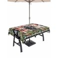 thumbnail image 1 of Outdoor Tablecloth with Umbrella Hole and Zipper, Christmas Dog Rectangle Table Cloth 60x120 Inch Waterproof Tablecloth, Winter Xmas Gingerbread Snowflakes Black Picnic Table Cover for Patio Camping, 1 of 7