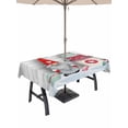 thumbnail image 1 of Outdoor Tablecloth with Umbrella Hole and Zipper, Christmas Gnomes Rectangle Table Cloth 54x80 Inch Waterproof Tablecloth, Grey Wooden Vintage Snowflake Picnic Table Cover for Patio Camping, 1 of 7