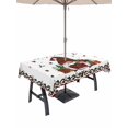 thumbnail image 1 of Outdoor Tablecloth with Umbrella Hole and Zipper, Christmas Gnomes Rectangle Table Cloth 60x120 Inch Waterproof Tablecloth, Winter Xmas Gifts Snowflake Holiday Picnic Table Cover for Patio Camping, 1 of 7