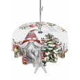 thumbnail image 1 of Outdoor Tablecloth with Umbrella Hole and Zipper, Christmas Gnomes Round Table Cloth 60 Inch Waterproof Tablecloth, Xmas Tree Branch Balls Poinsettia Floral Picnic Table Cover for Patio Camping, 1 of 7