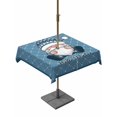 thumbnail image 1 of Outdoor Tablecloth with Umbrella Hole and Zipper, Christmas Gnomes Square Table Cloth 54x54 Inch Waterproof Tablecloth, Winter Xmas Snowflakes Textured Blue Picnic Table Cover for Patio Camping, 1 of 7