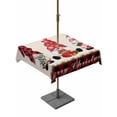 thumbnail image 1 of Outdoor Tablecloth with Umbrella Hole and Zipper, Christmas Gnomes Square Table Cloth 54x54 Inch Waterproof Tablecloth, Xmas Tree Gift Rustic Red Black Plaid Picnic Table Cover for Patio Camping, 1 of 7