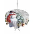 thumbnail image 1 of Outdoor Tablecloth with Umbrella Hole and Zipper, Christmas Grey Round Table Cloth 60 Inch Waterproof Tablecloth, Snowman Xmas Pine Tree Winter Snowflakes Picnic Table Cover for Patio Camping, 1 of 7