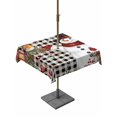 thumbnail image 1 of Outdoor Tablecloth with Umbrella Hole and Zipper, Christmas Plaid Square Table Cloth 54x54 Inch Waterproof Tablecloth, Black Snowman Xmas Tree Snowflake Buffalo Picnic Table Cover for Patio Camping, 1 of 7