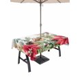 thumbnail image 1 of Outdoor Tablecloth with Umbrella Hole and Zipper, Christmas Poinsettia Rectangle Table Cloth 54x80 Inch Waterproof Tablecloth, Xmas Cardinal Pine Cone Branches Picnic Table Cover for Patio Camping, 1 of 7