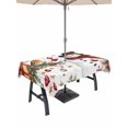 thumbnail image 1 of Outdoor Tablecloth with Umbrella Hole and Zipper, Christmas Rectangle Table Cloth 54x80 Inch Waterproof Tablecloth, Snowman Xmas Tree Snowflake Winter Picnic Table Cover for Patio Camping, 1 of 7