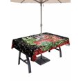 thumbnail image 1 of Outdoor Tablecloth with Umbrella Hole and Zipper, Christmas Rectangle Table Cloth 54x80 Inch Waterproof Tablecloth, Truck Snowflake Pine Tree Black Red Plaid Picnic Table Cover for Patio Camping, 1 of 7