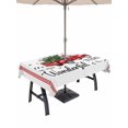 thumbnail image 1 of Outdoor Tablecloth with Umbrella Hole and Zipper, Christmas Rectangle Table Cloth 54x80 Inch Waterproof Tablecloth, Xmas Truck Tree Snowflake Red Striped Picnic Table Cover for Patio Camping, 1 of 7