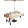 thumbnail image 1 of Outdoor Tablecloth with Umbrella Hole and Zipper, Christmas Rectangle Table Cloth 60x102 Inch Waterproof Tablecloth, Xams Tree Winter Poinsettia Pine Cones Red Picnic Table Cover for Patio Camping, 1 of 7