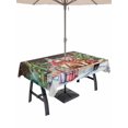thumbnail image 1 of Outdoor Tablecloth with Umbrella Hole and Zipper, Christmas Rectangle Table Cloth 60x120 Inch Waterproof Tablecloth, Winter Farmhouse Xmas Tree Dogs Red Truck Picnic Table Cover for Patio Camping, 1 of 7
