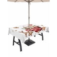 thumbnail image 1 of Outdoor Tablecloth with Umbrella Hole and Zipper, Christmas Rectangle Table Cloth 60x120 Inch Waterproof Tablecloth, Xmas Deer Ice Cream Cookies Candy Pine Needles Picnic Table Cover for Patio, 1 of 7