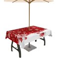 thumbnail image 1 of Outdoor Tablecloth with Umbrella Hole & Zipper, Christmas Rectangle Tablecloth 60x84 Inch, Red Christmas Balls White Winter Snowflake Patio Table Cover Waterproof Table Cloth for Picnic/Party, 1 of 6