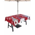 thumbnail image 1 of Outdoor Tablecloth with Umbrella Hole and Zipper, Christmas Red Rectangle Table Cloth 60x102 Inch Waterproof Tablecloth, Cute Gnomes Xmas Winter Snowflakes Picnic Table Cover for Patio Camping, 1 of 7