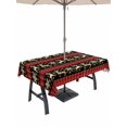 thumbnail image 1 of Outdoor Tablecloth with Umbrella Hole and Zipper, Christmas Reindeer Rectangle Table Cloth 52x70 Inch Waterproof Tablecloth, Red Farmhouse Checker Xmas Snowflake Picnic Table Cover for Patio Camping, 1 of 7