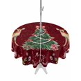 thumbnail image 1 of Outdoor Tablecloth with Umbrella Hole and Zipper, Christmas Reindeer Round Table Cloth 54 Inch Waterproof Tablecloth, Xmas Elk Pine Tree Red Poinsettia Floral Picnic Table Cover for Patio Camping, 1 of 7