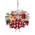 thumbnail image 1 of Outdoor Tablecloth with Umbrella Hole and Zipper, Christmas Round Table Cloth 60 Inch Waterproof Tablecloth, Winter Ice Cream Sugar Pine Needle Red Plaid Picnic Table Cover for Patio Camping, 1 of 7