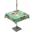 thumbnail image 1 of Outdoor Tablecloth with Umbrella Hole and Zipper, Christmas Santa Claus Square Table Cloth 60x60 Inch Waterproof Tablecloth, Cartoon Xmas Elk Snowflakes Green Picnic Table Cover for Patio Camping, 1 of 7