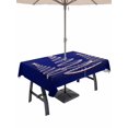 thumbnail image 1 of Outdoor Tablecloth with Umbrella Hole and Zipper, Christmas Shinny Tree Rectangle Table Cloth 60x120 Inch Waterproof Tablecloth, Xmas Light Stars Abstract Blue Picnic Table Cover for Patio Camping, 1 of 7
