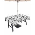 thumbnail image 1 of Outdoor Tablecloth with Umbrella Hole and Zipper, Christmas Snowflakes Rectangle Table Cloth 52x70 Inch Waterproof Tablecloth, Xmas Winter Watercolor Black Picnic Table Cover for Patio Camping, 1 of 7