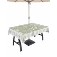 thumbnail image 1 of Outdoor Tablecloth with Umbrella Hole and Zipper, Christmas Snowflakes Rectangle Table Cloth 60x102 Inch Waterproof Tablecloth, Green Xmas Winter Vintage Picnic Table Cover for Patio Camping, 1 of 7