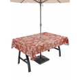 thumbnail image 1 of Outdoor Tablecloth with Umbrella Hole and Zipper, Christmas Snowflakes Rectangle Table Cloth 60x102 Inch Waterproof Tablecloth, Red Winter White Snow Retro Picnic Table Cover for Patio Camping, 1 of 7