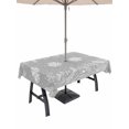 thumbnail image 1 of Outdoor Tablecloth with Umbrella Hole and Zipper, Christmas Snowflakes Rectangle Table Cloth 60x120 Inch Waterproof Tablecloth, Winter Xmas Pine Leaf Grey White Picnic Table Cover for Patio Camping, 1 of 7
