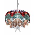 thumbnail image 1 of Outdoor Tablecloth with Umbrella Hole and Zipper, Christmas Snowflakes Round Table Cloth 54 Inch Waterproof Tablecloth, Winter Gingerbread Man Xmas Tree Plaid Picnic Table Cover for Patio Camping, 1 of 7