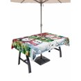 thumbnail image 1 of Outdoor Tablecloth with Umbrella Hole and Zipper, Christmas Snowman Rectangle Table Cloth 52x70 Inch Waterproof Tablecloth, Winter Snowflakes Xmas Trees Red Picnic Table Cover for Patio Camping, 1 of 7