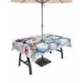 thumbnail image 1 of Outdoor Tablecloth with Umbrella Hole and Zipper, Christmas Snowman Rectangle Table Cloth 52x70 Inch Waterproof Tablecloth, Xmas Winter Snowflakes Tree Forest Grey Picnic Table Cover for Patio, 1 of 7