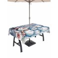 thumbnail image 1 of Outdoor Tablecloth with Umbrella Hole and Zipper, Christmas Snowman Rectangle Table Cloth 60x102 Inch Waterproof Tablecloth, Xmas Snowflake Tree Picnic Table Cover for Patio Camping, 1 of 7