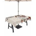 thumbnail image 1 of Outdoor Tablecloth with Umbrella Hole and Zipper, Christmas Snowman Rectangle Table Cloth 60x84 Inch Waterproof Tablecloth, Winter Xmas Snowflakes Cardinal on Linen Picnic Table Cover for Patio, 1 of 7