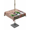 thumbnail image 1 of Outdoor Tablecloth with Umbrella Hole and Zipper, Christmas Square Table Cloth 54x54 Inch Waterproof Tablecloth, Snowman Snowflake Xmas Tree Winter Wooden Picnic Table Cover for Patio Camping, 1 of 7