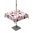 thumbnail image 1 of Outdoor Tablecloth with Umbrella Hole and Zipper, Christmas Square Table Cloth 60x60 Inch Waterproof Tablecloth, Xmas Plaid Elk Winter Red Black Tree Snowflakes Picnic Table Cover for Patio Camping, 1 of 7