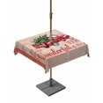 thumbnail image 1 of Outdoor Tablecloth with Umbrella Hole and Zipper, Christmas Square Table Cloth 60x60 Inch Waterproof Tablecloth, Xmas Truck Tree Snowflake Red Striped Vintage Picnic Table Cover for Patio Camping, 1 of 7